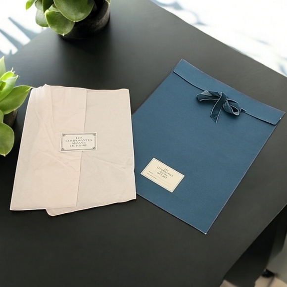SEZANE Blue Paper Gift Bag Tissue Wrap for Scarf Pouch Purse Wrapping France - Picture 10 of 10